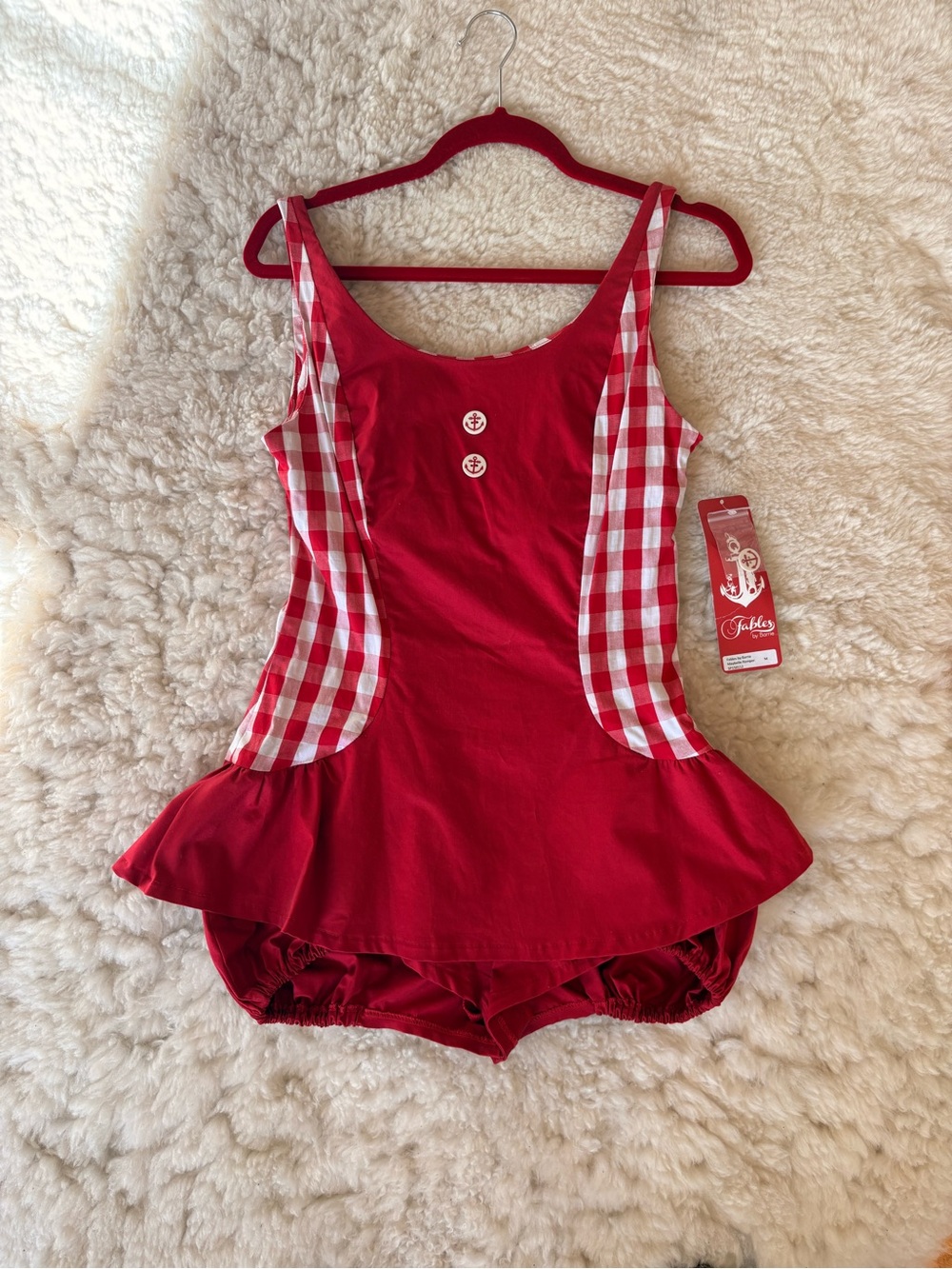 Fables by Barrie Retro Pinup Red Gingham  Playsuit NWT